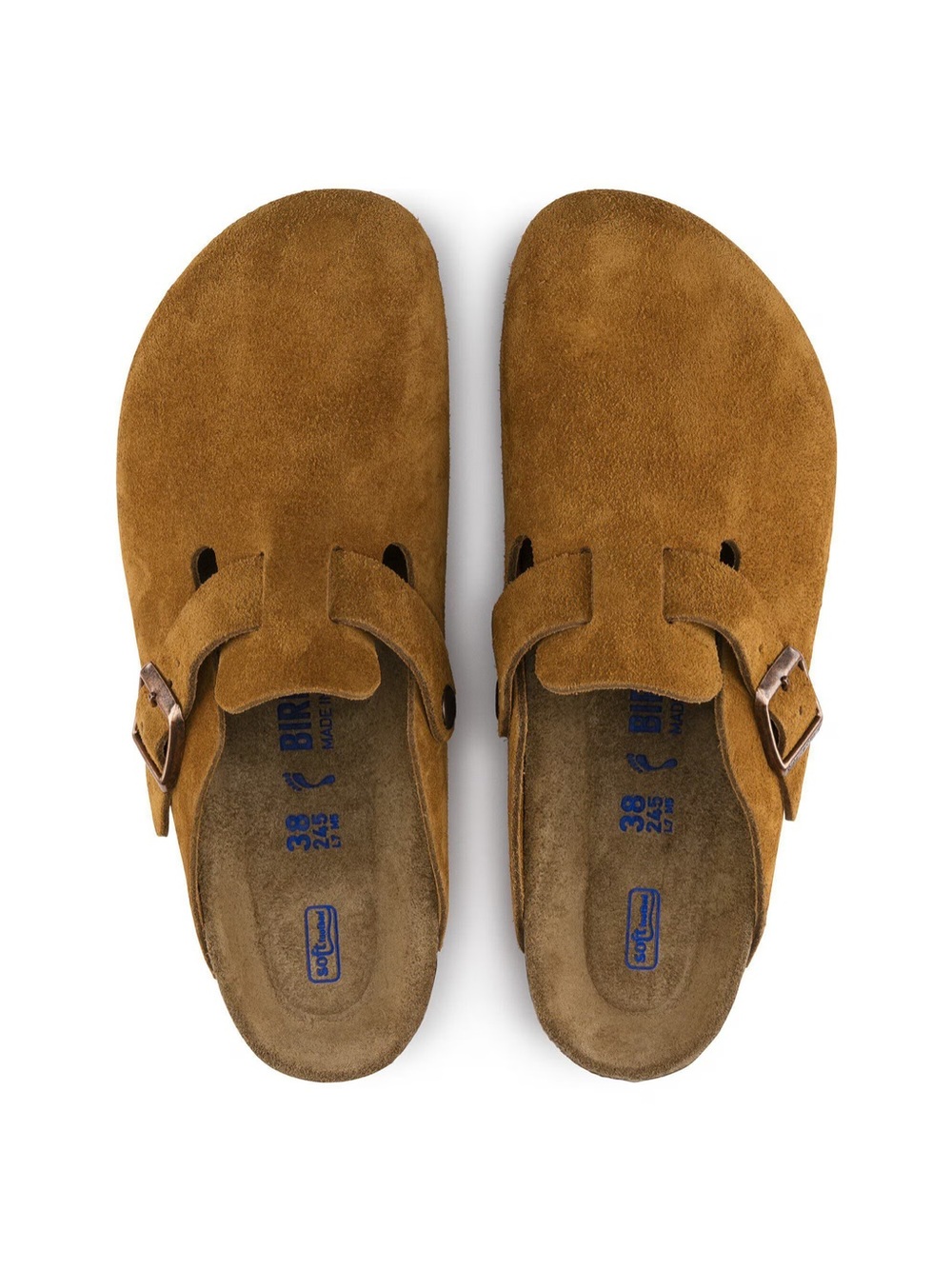 Birkenstock Suede Boston Clogs in Mink
